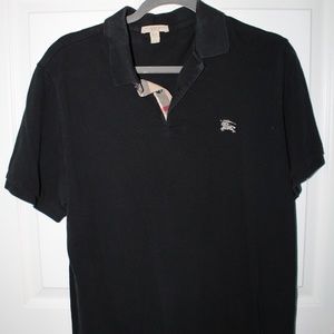 BLACK BURBERRY BRIT POLO SHIRT